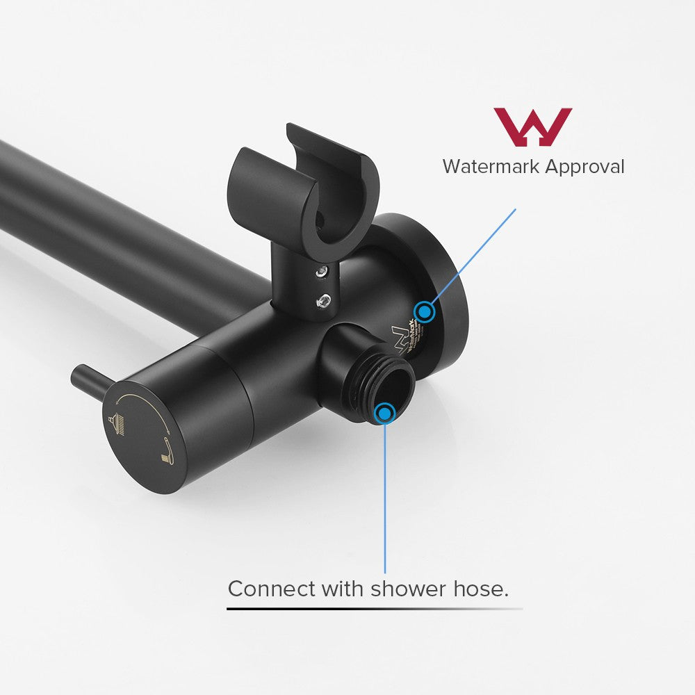 Decaura Shower Head Set Black 9" Rainfall Round Bathroom Wall Mount Mixer Taps