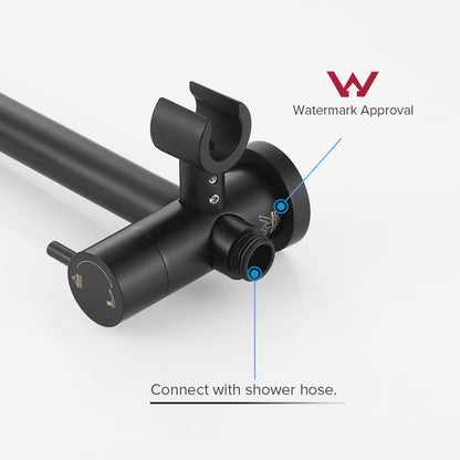 Decaura Shower Head Set Black 9" Rainfall Round Bathroom Wall Mount Mixer Taps