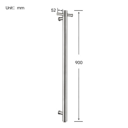 Decaura Wall Mounted Heated Towel Rail Vertical Brushed 304 Stainless Steel