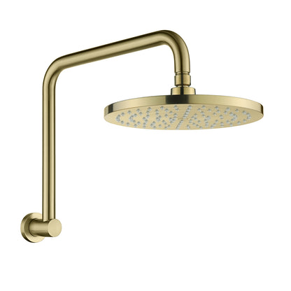 Decaura Rain Shower Head Set Gooseneck Shower Arm Brushed Gold Shower Taps