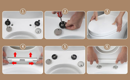 AQUATIZ D-Shaped Family Toilet Seat with Built-in Potty Training Seat Child Seat