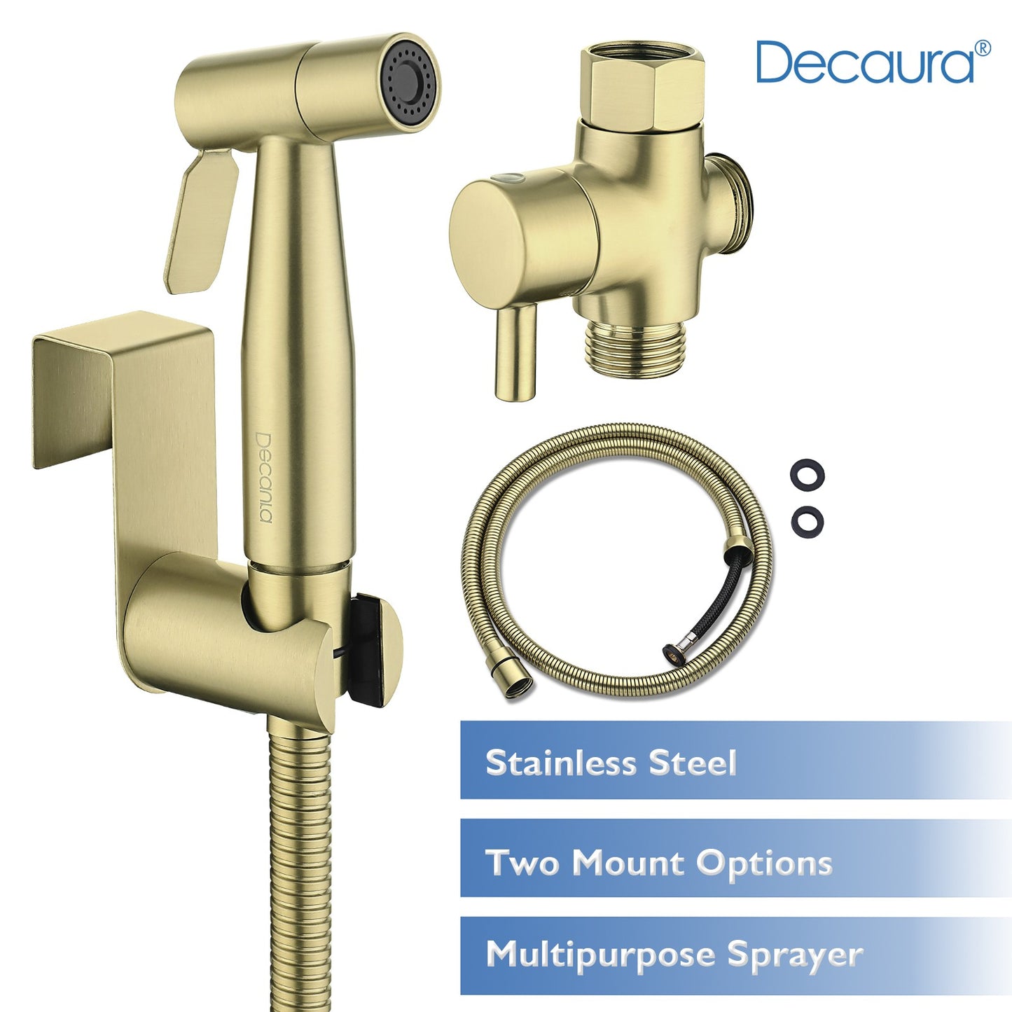 Decaura Handheld Douche Bidet Spray Kit Chrome/Brushed Gold/Brushed Nickel