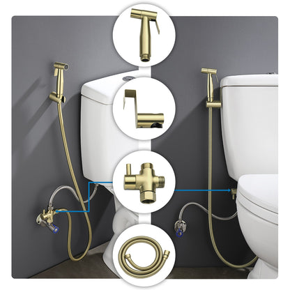 Decaura Handheld Douche Bidet Spray Kit Chrome/Brushed Gold/Brushed Nickel