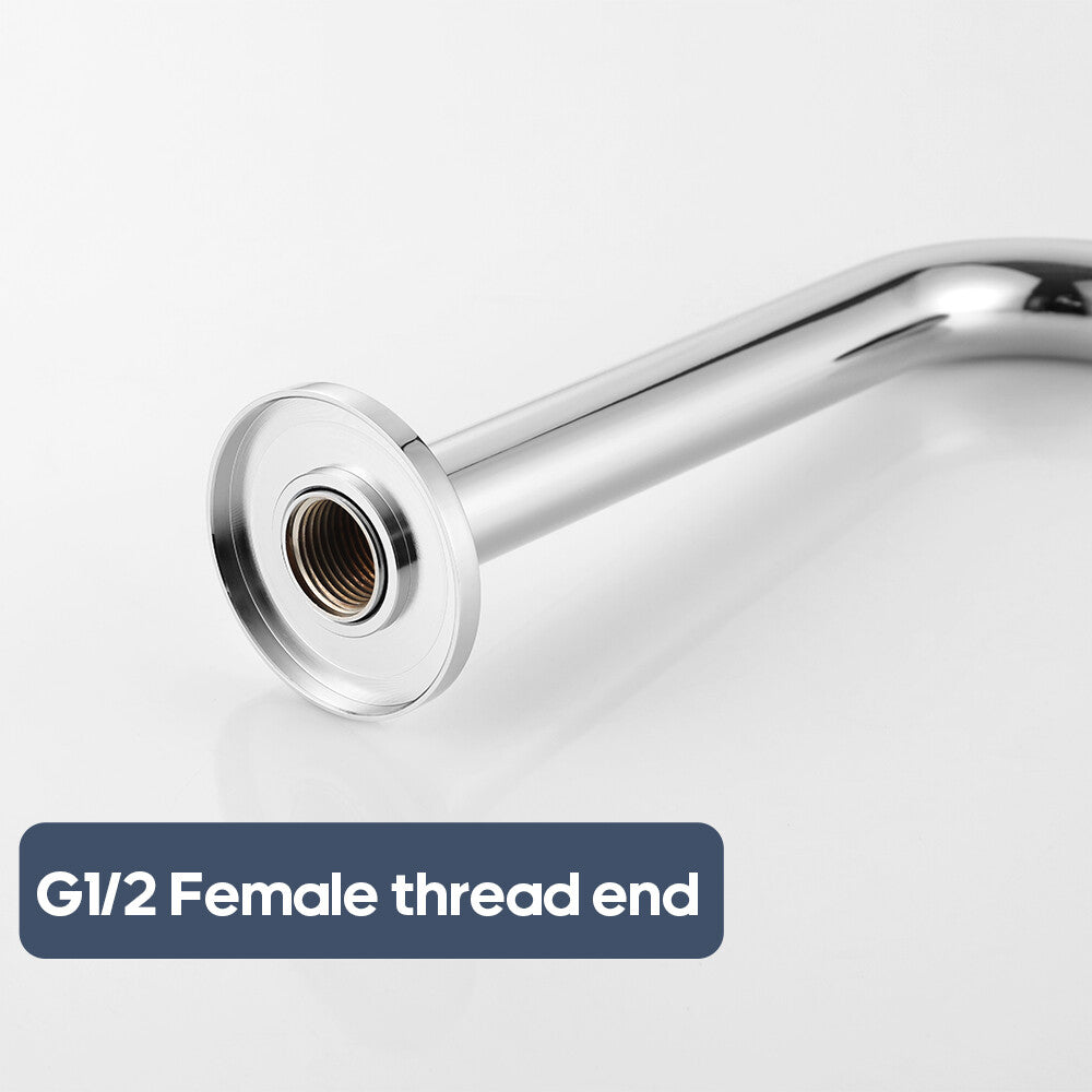 Decaura Basin Tap Set Wall Mount 21cm Spout Chrome Stainless Steel Bathroom