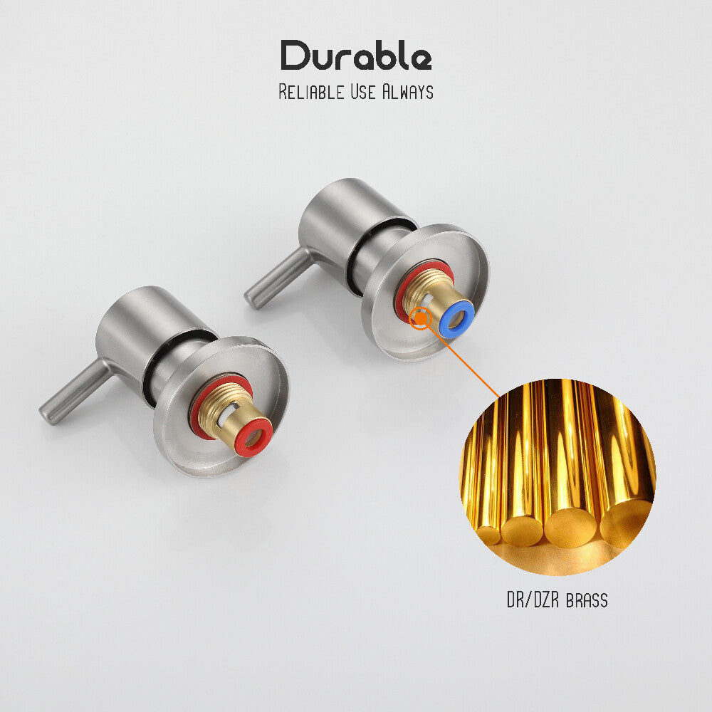 Decaura Shower Taps Brass Tapware Mixer Tap Brushed Gold/Black/Gunmetal/Nickel