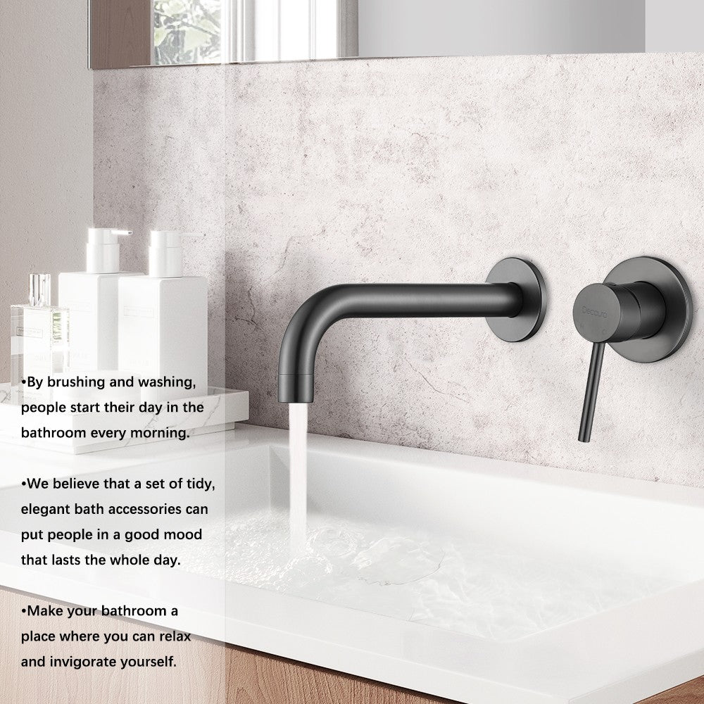 Decaura Bath Spout Wall Water Spout Basin Shower Mixer Taps Tapware Set Bathroom