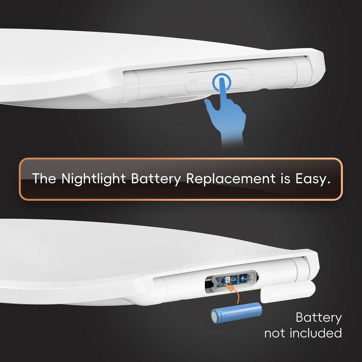 AQUATIZ Night Light Round Toilet Seat with Sound-Activated Sensing Light