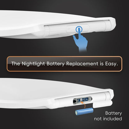AQUATIZ Night Light Round Toilet Seat with Sound-Activated Sensing Light