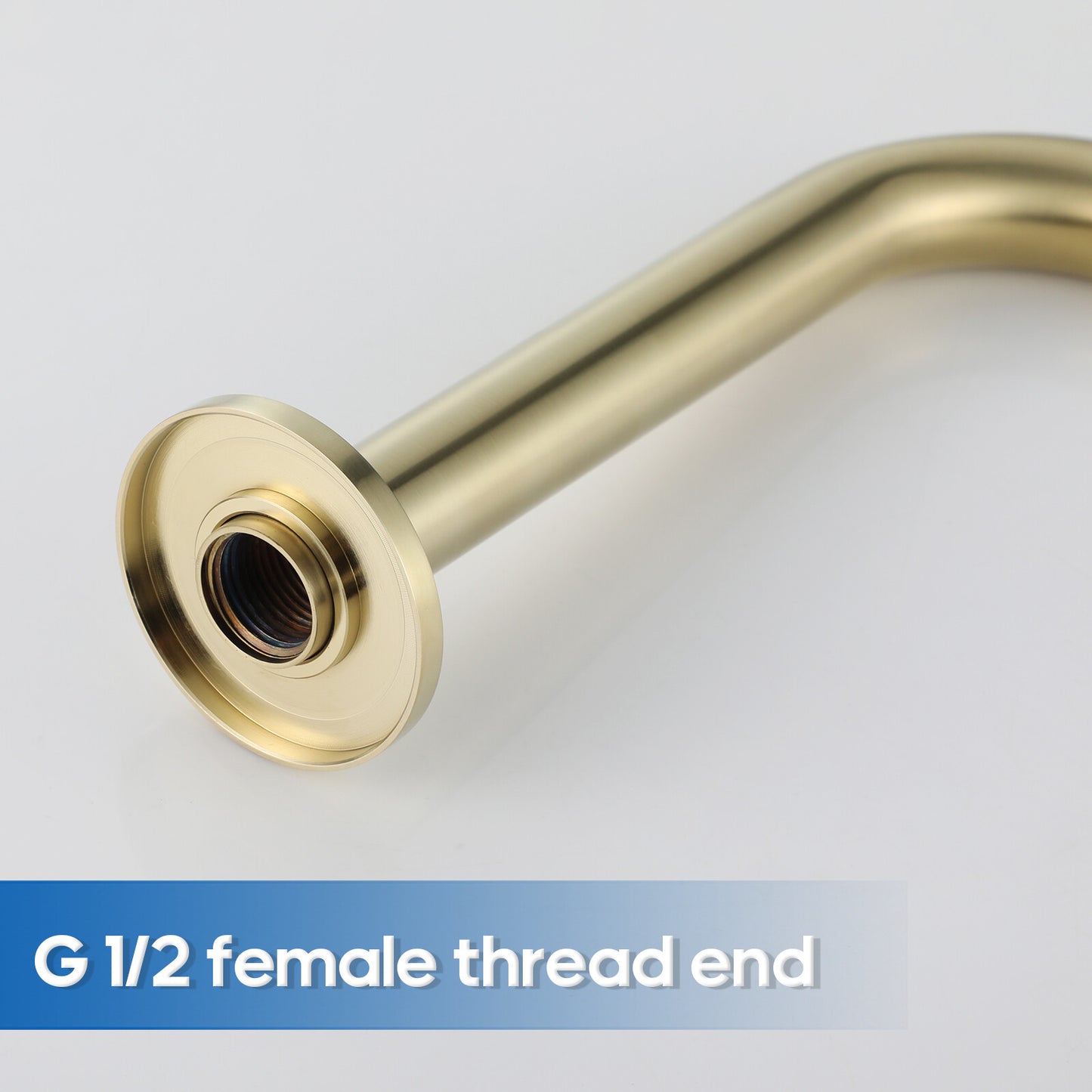 Decaura Bath Spout and Shower Taps 1/4 Turn Brushed Gold Cross Handle Bathroom