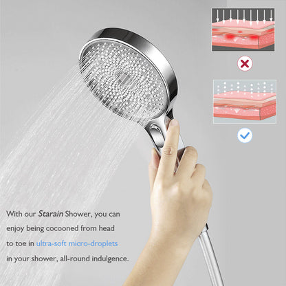 Decaura Large 130mm Hand Held Shower Head Bathroom Quick Clean Chrome 3-Mode ABS