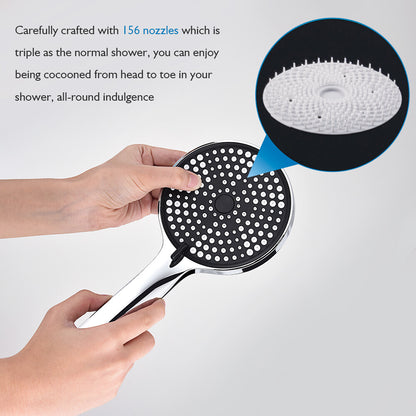 WELS 10 Inch Rain Shower Head Set Gooseneck Round Shower Mixer Tap Cross Handle