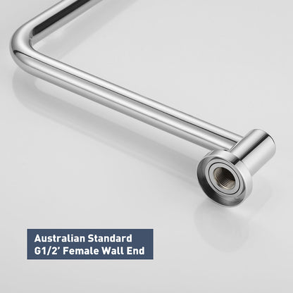 Decaura Rain Shower Head Gooseneck Shower Arm Chrome/Black Round/Square