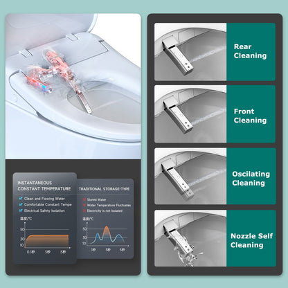 AQUATIZ D-Shape Smart Heated Bidet Toilet Seat AQ1101