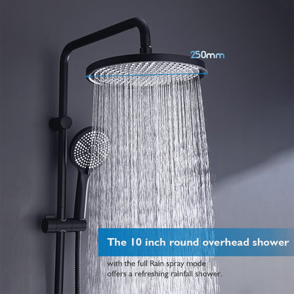 Decaura 10" Rain Shower Head Set Black Separate Water Inlet Wall Mount Mixer Tap