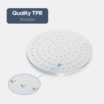 Decaura Rain Shower Head Gooseneck Shower Arm Chrome/Black Round/Square