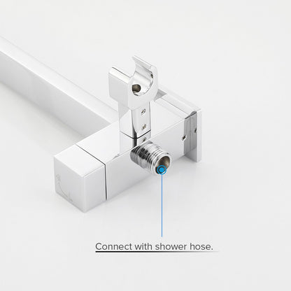 Decaura Shower Head Set 2 in 1 System Gooseneck Arm Chrome Wall Mount Mixer Taps