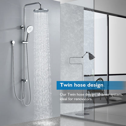 Decaura 9" Rain Shower Head Set Separate Water Inlet Elbow Sliding Mixer Taps