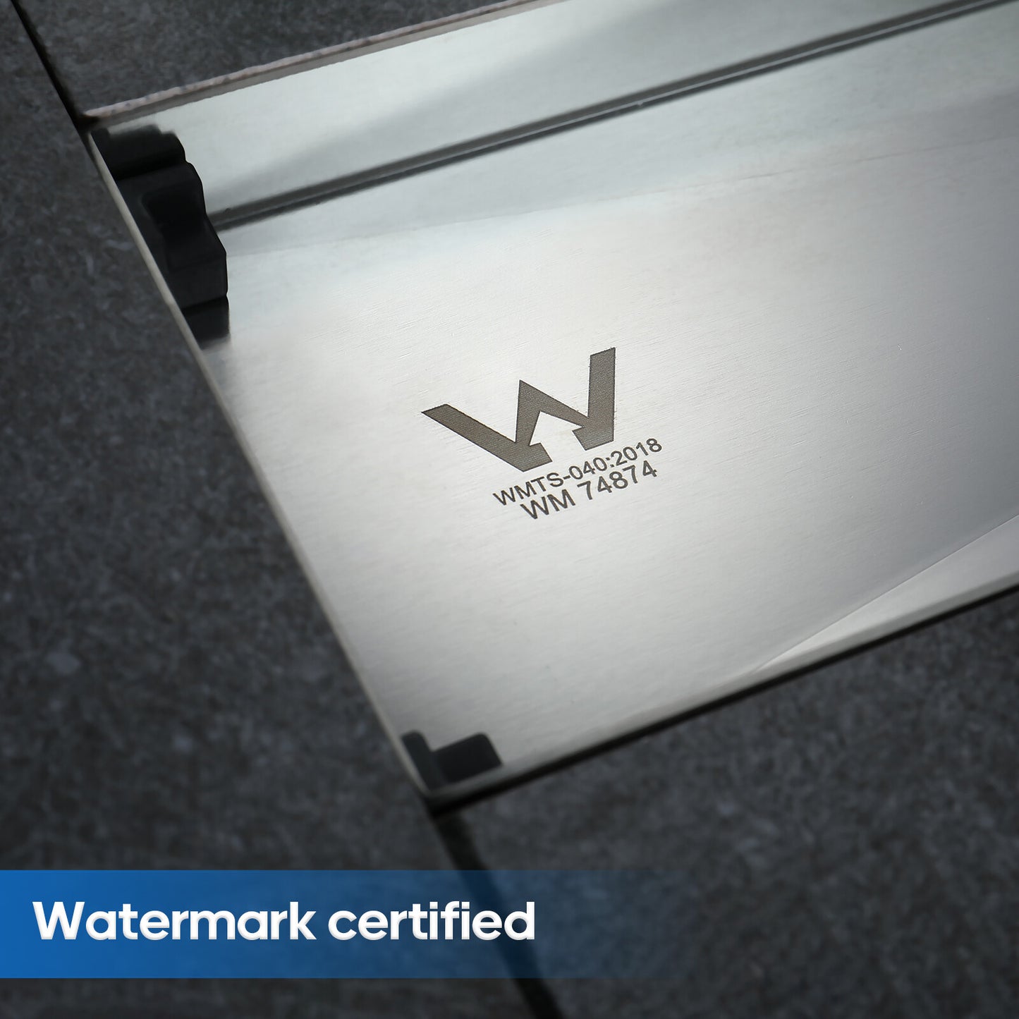 Decaura 600mm Tile Insert Shower Grate Floor Drain 80mm Waste Outlet Brushed