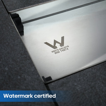 Decaura 600mm Tile Insert Shower Grate Floor Drain 80mm Waste Outlet Brushed