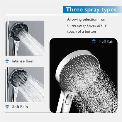 Decaura Hand Held Shower Head on Sliding Bar Chrome Shower Rail Set 3-Mode