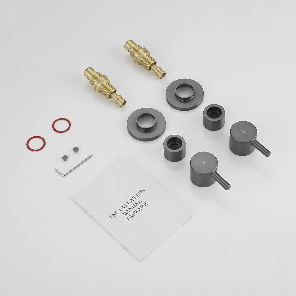 Decaura Shower Taps Brass Tapware Mixer Tap Brushed Gold/Black/Gunmetal/Nickel