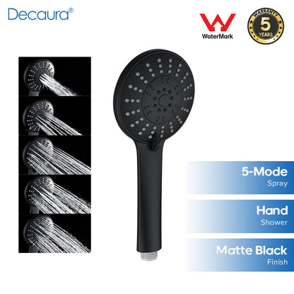 Decaura Hand Held Shower Head 5-Mode Sprayer with 1.5m flexible Shower Hose