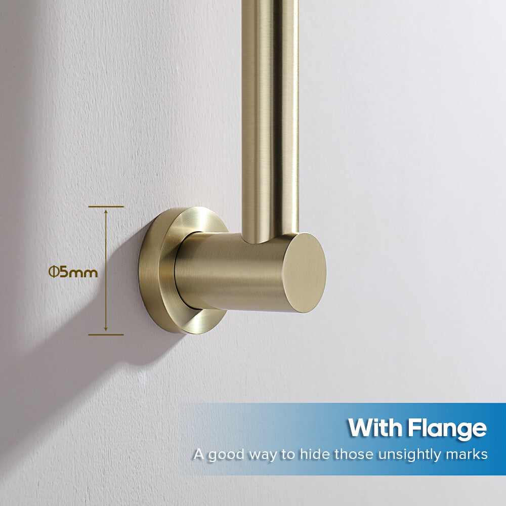 Decaura Rain Shower Head Set Gooseneck Shower Arm Brushed Gold Shower Taps