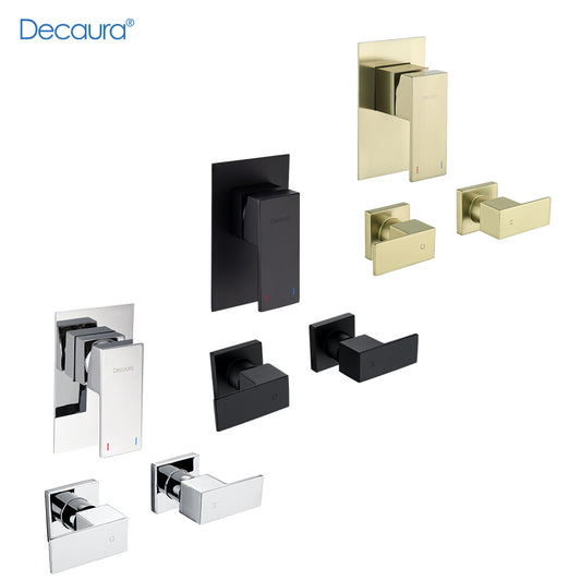 Decaura Shower Mixer Tap Square Brushed Gold/Chrome/Black Wall Mounted Tapware