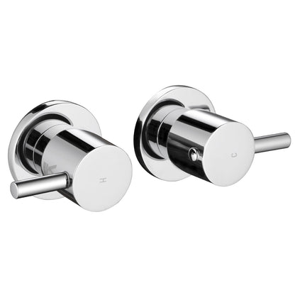 Decaura Shower Taps Chrome Bathroom Wall Mounted 1/4 Turn Twin Taps
