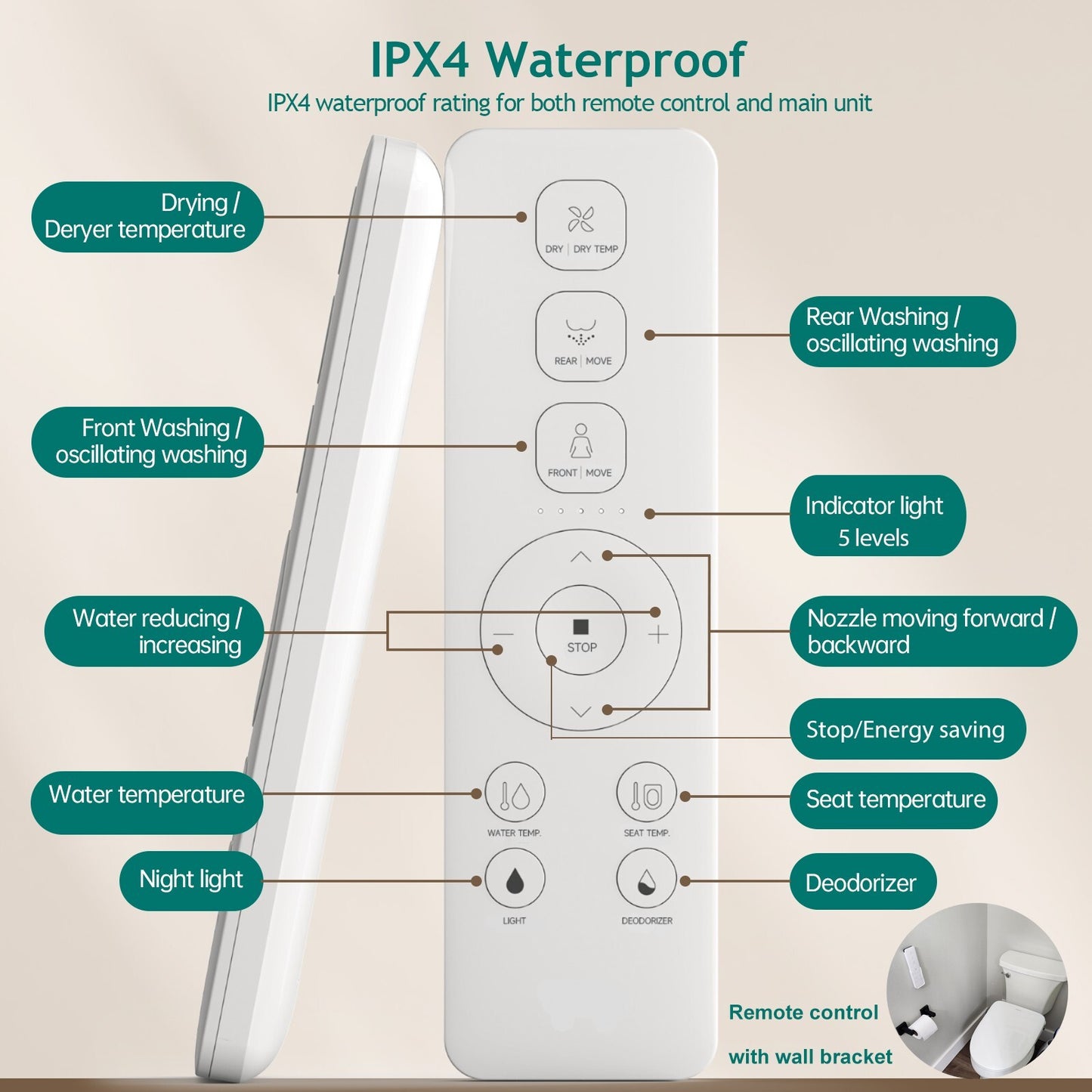 AQUATIZ D-Shape Smart Heated Bidet Toilet Seat AQ1101