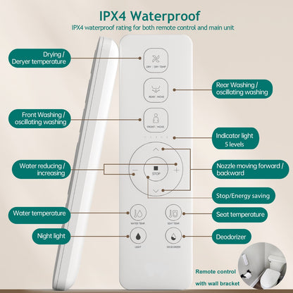 AQUATIZ D-Shape Smart Heated Bidet Toilet Seat AQ1101
