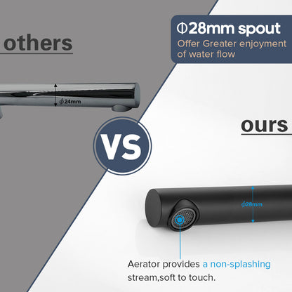 Decaura Swivel Bath Spout and Shower Taps Set Bathtub Wall Mount Chrome/Black