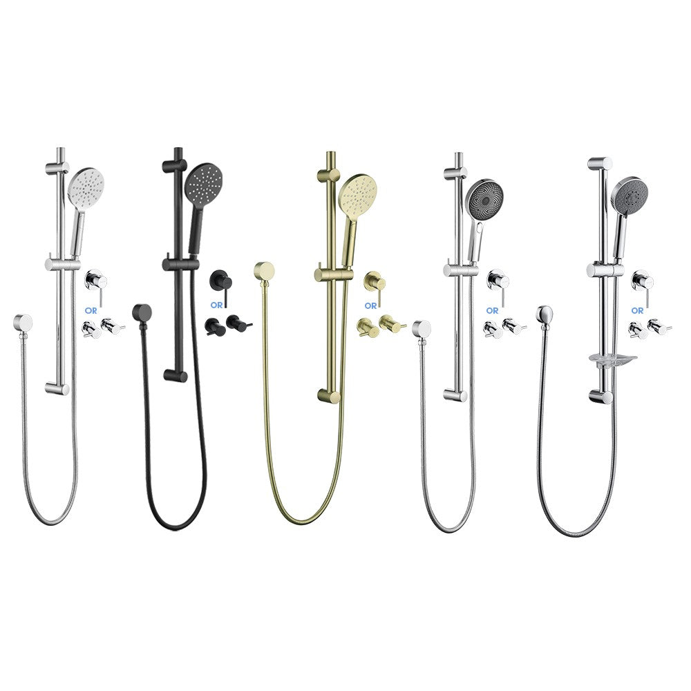 Decaura Hand Held Shower Head On Sliding Rail Set Shower Mixer Tap Wall Tapware