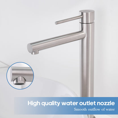 Decaura Tall Bathroom Basin Mixer Tap Brushed Nickel for Countertop Basin