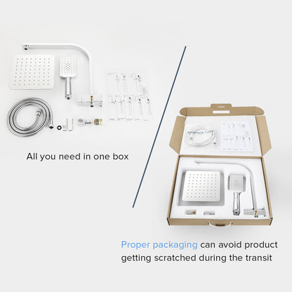 Decaura Shower Head Set 2 in 1 System Gooseneck Arm Wall Tapware Mixer Taps