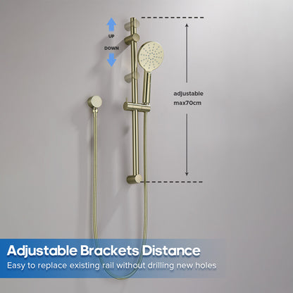 Decaura Hand Held Shower Head On Sliding Rail Set Shower Mixer Tap Wall Tapware