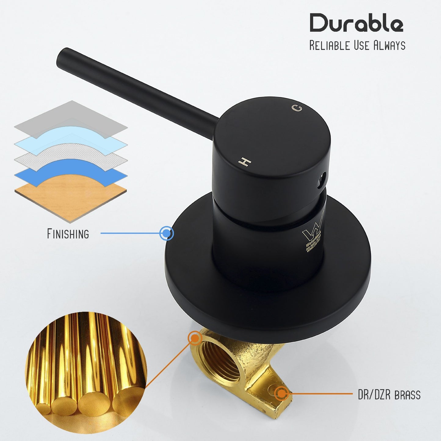 Decaura Basin Taps and Water Spout Set Bath Tub Spouts Outlet Wall Mount Black