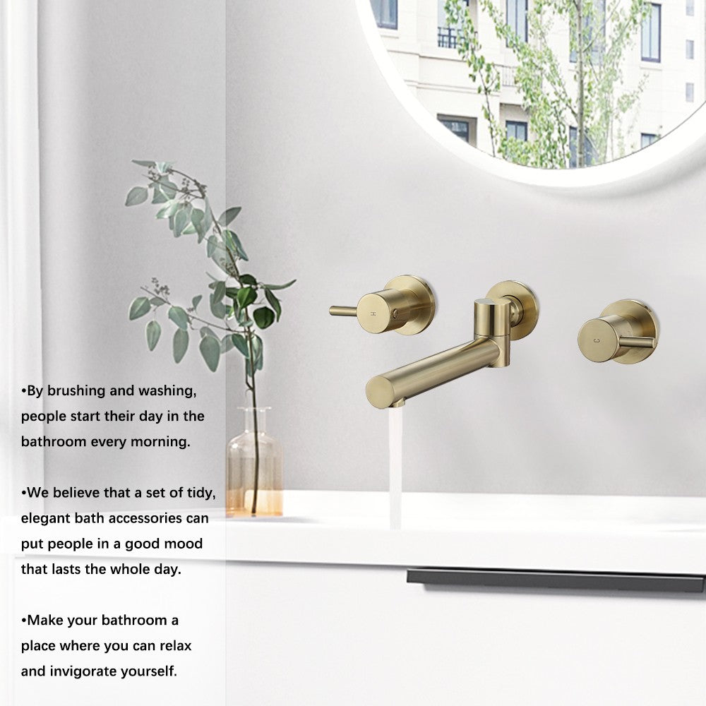 Decaura Bath Spout Wall Water Spout Basin Shower Mixer Taps Tapware Set Bathroom