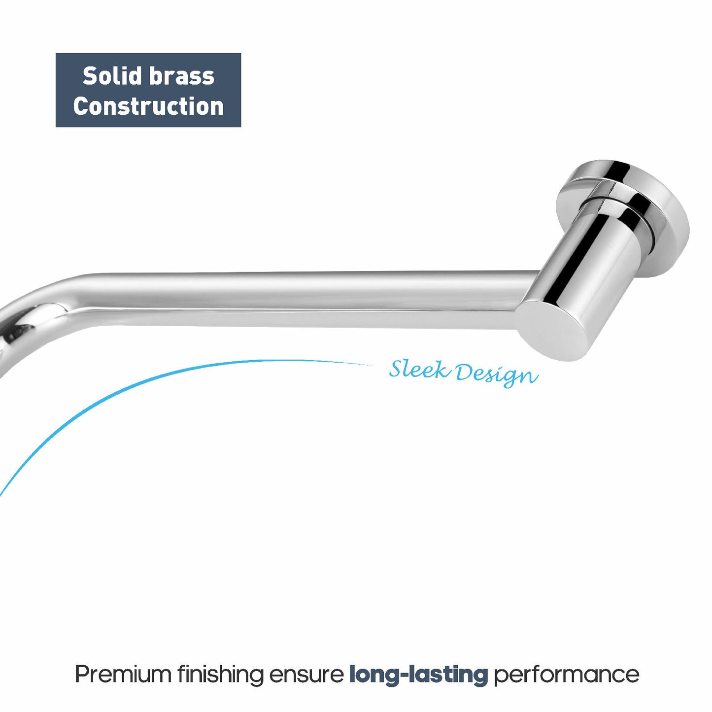 Decaura Rain Shower Head with Gooseneck Shower Arm Round Chrome Shower Mixer Tap