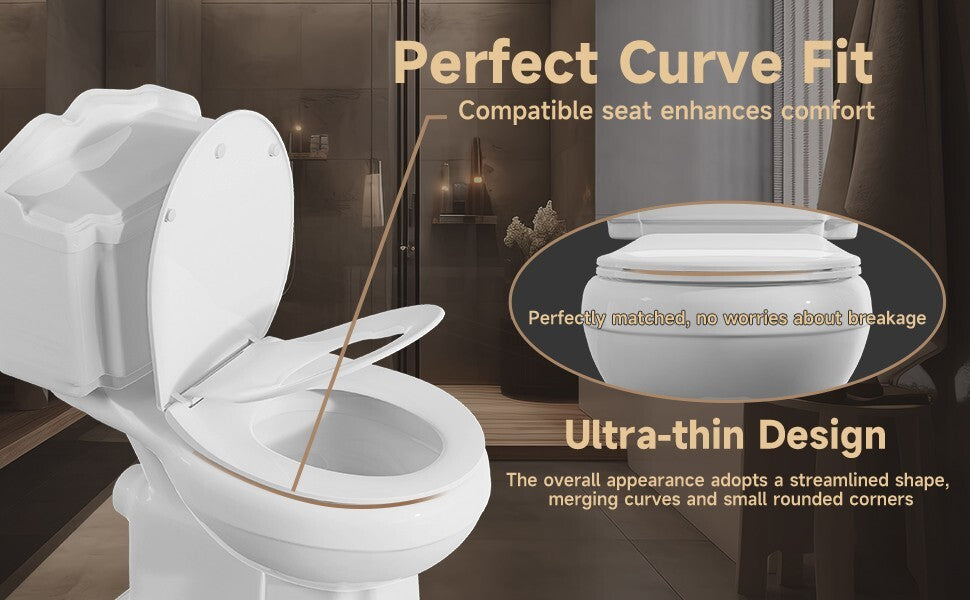 AQUATIZ Round Toilet Seat with Built-in Potty Training Seat, 2-in-1 Family Toile