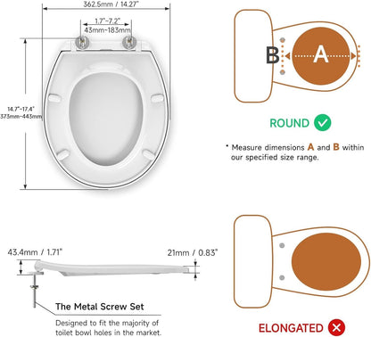 AQUATIZ Night Light Round Toilet Seat with Sound-Activated Sensing Light