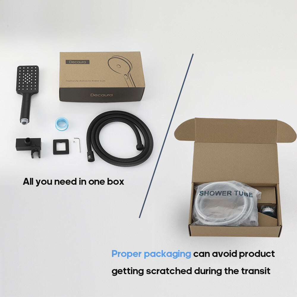 Decaura Hand Held Shower Head Set Shower Handset 3-Mode Sprayer Shower Taps