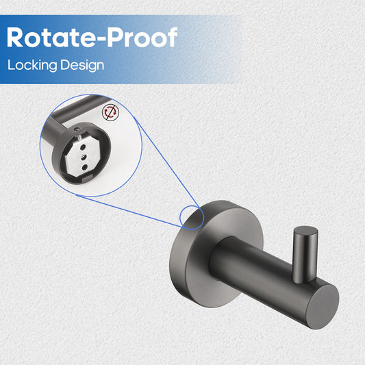 Decaura Bathroom Robe Hook Towel Holder Coat Hat Clothes Hanger Brushed Gunmetal