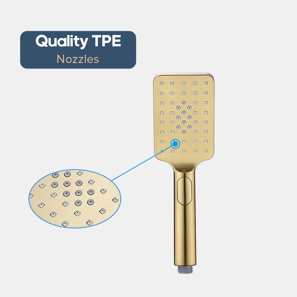 Decaura Hand Held Shower Head 3/4/5-Mode Spray Bathroom Round/Square Bathroom