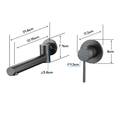 Decaura Bath Spout Wall Water Spout Basin Shower Mixer Taps Tapware Set Bathroom