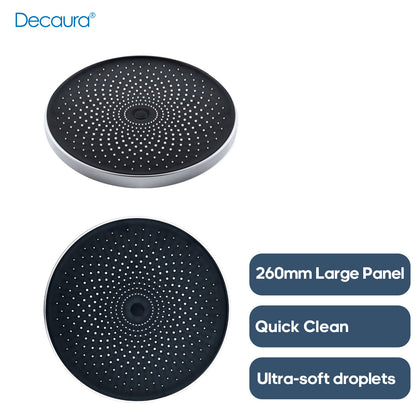 Decaura Rain Shower Head Gooseneck Shower Arm Chrome/Black Round/Square