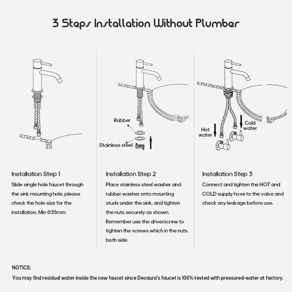Decaura Bathroom Basin Sink Mixer Tap Matte Black Brass Faucet Round Gooseneck