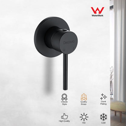 Decaura Watermark Shower Mixer Tap Black Round Wall Tapware Bathroom
