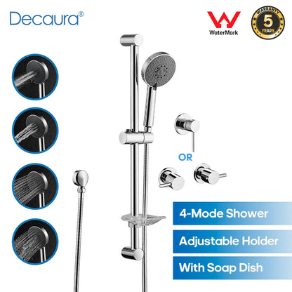 Decaura Shower Rail Set Hand Held Shower Head Wall Tapware Shower Mixer Taps