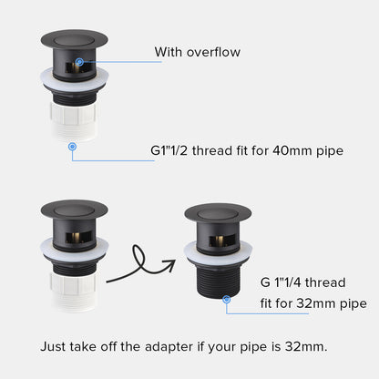 Decaura Pop Up Waste with/without Overflow P-Trap Bottle Trap for Basin Vanity